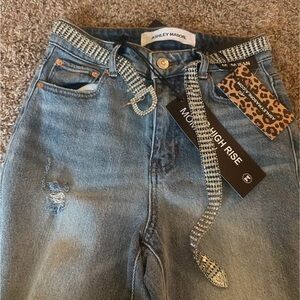 Ashley Mason Distressed Denim High Rise Jeans